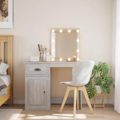 Kaptafel met LED-verlichting 90x42x132,5 cm grijs sonoma