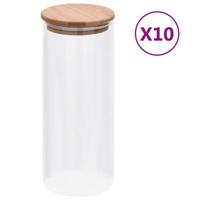 VidaXL Glazen jar 10 pcs doorzichtig 8,5 x 8,5 x 21,5 cm glas - thumbnail