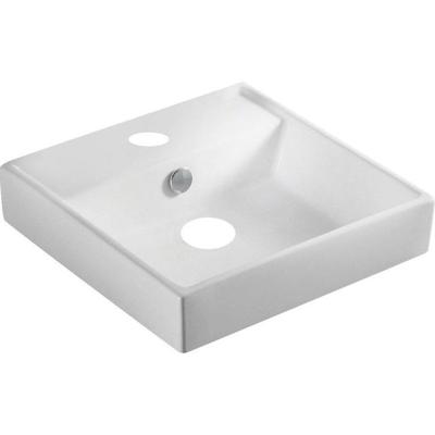 Half Inbouw Wastafel VM Go Brigit 38x13 cm Porselein Wit (1 kraangat) - thumbnail