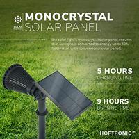 Set van 6 Bend solar prikspots - Incl. Schemerschakelaar - 6000K koud wit - 2 lichtstanden - 200lm - 6-9 uur brandtijd - Kantelbaar en richtbaar - IP65 waterdicht - thumbnail