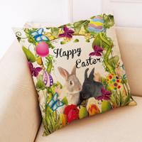 Vrolijk Pasen patroon kussen auto bankhoofdkussen grootte: 45 x 45cm - thumbnail