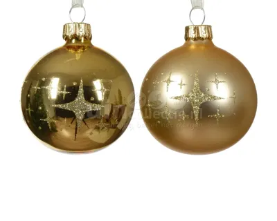 Kerstbal Glas Glitter Ster Ø6cm Goud Assorti 1st