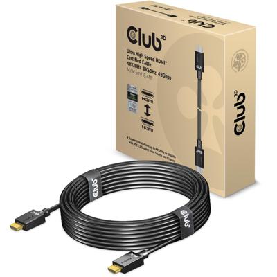 Club 3D ultra high speed hdmi 2.1 gecertificeerde kabel male-male (zwart, 5 meter, 4k 120hz, 8k 60hz, 48gbps)