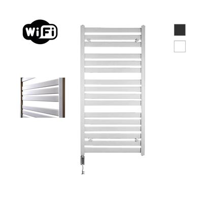 Elektrische Radiator Sanicare HWV - Moda Met Wifi 120x60 cm Mat Wit 876W Met Thermostaat Chroom Linksonder Sanicare