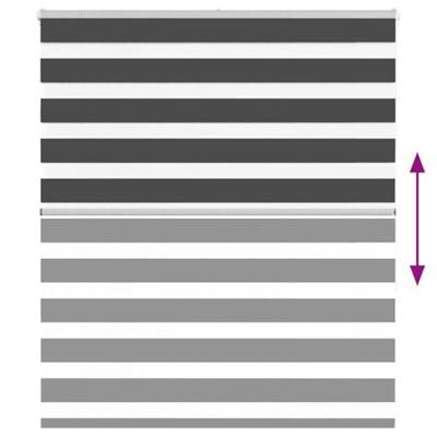 VidaXL Zebra rolgordijn 125x150 cm stofbreedte 120,9 cm zwart VidaXL Zebra rolgordijn 125x150 cm stofbreedte 120,9 cm zwart