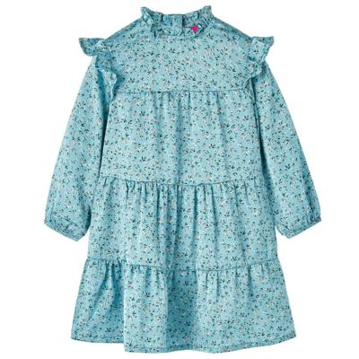 Kinderjurk met lange mouwen 104 blauw Kinderjurk met lange mouwen 104 blauw