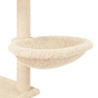 Kattenmeubel met sisal krabpalen 153 cm crèmekleurig - thumbnail