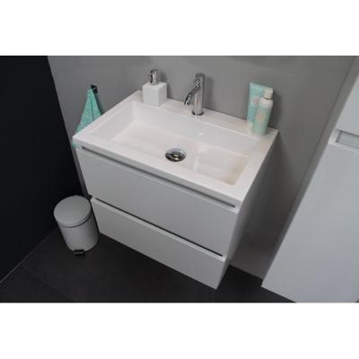 On-Line Onderkast - 60 cm - Voorgemonteerd - Acryl Wastafel - 1 Kraangat - Hoogglans Wit