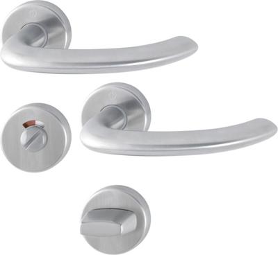 Hoppe deurkruk met wc-rozet - Marseille - deurdikte 37/42mm - RVS