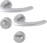 Hoppe deurkruk met wc-rozet - Marseille - deurdikte 37/42mm - RVS - thumbnail