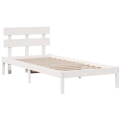 Bedframe met hoofdeinde Wit 100 x 200 cm Massief grenenhout Bedframe met hoofdeinde Wit 100 x 200 cm Massief grenenhout
