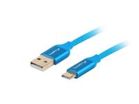 Lanberg USB-kabel 2-0 mannelijke naar USB C stekker Quick Charge 3-0, 1 m, blauw - thumbnail