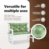 VidaXL Tuinbankkussens 2 st bladpatroon 100x50x7 cm stof - thumbnail