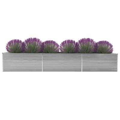 VidaXL Plantenbak verhoogd 480x80x45 cm gegalvaniseerd staal grijs VidaXL Plantenbak verhoogd 480x80x45 cm gegalvaniseerd staal grijs
