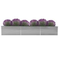 VidaXL Plantenbak verhoogd 480x80x45 cm gegalvaniseerd staal grijs - thumbnail