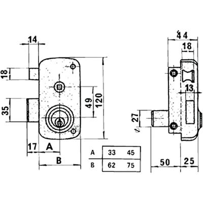 Slot Lince 5056b-95056bhe70i Plaatsen over Staal Links 70 mm