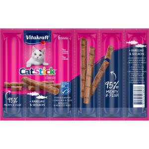 Vitakraft Catstick Classic met kabeljauw & koolvis kattensnack 2 x 6 sticks