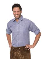 Trachten Blouse Oktoberfest Blauw - thumbnail