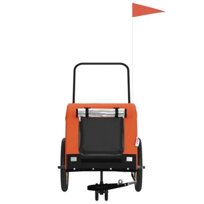 VidaXL Hondenfietstrailer oxford stof en ijzer oranje en zwart
