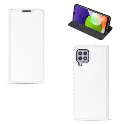 Book Cover Samsung Galaxy A22 4G | M22 Hoesje Wit met Pasjehouder Book Cover Samsung Galaxy A22 4G | M22 Hoesje Wit met Pasjehouder