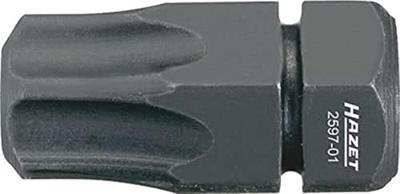 HAZET Bit 2597-01 · 5/16 inch (8 mm) zeskant massief · Binnen-TORX®-profiel · SW T45 HAZET Bit 2597-01 · 5/16 inch (8 mm) zeskant massief · Binnen-TORX®-profiel · SW T45