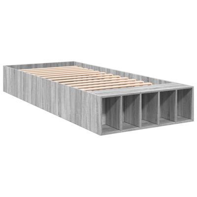 Bedframe bewerkt hout grijs sonoma eikenkleurig 100x200 cm