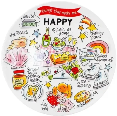 Blond Amsterdam ontbijtbord aardewerk happy 22x2.5cm multi