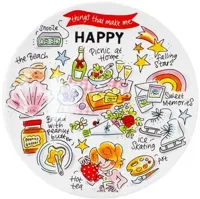 Blond Amsterdam ontbijtbord aardewerk happy 22x2.5cm multi - thumbnail