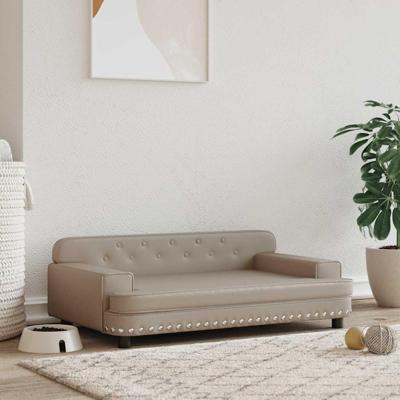 VidaXL Hondenmand 90x53x30 cm kunstleer cappuccinokleurig