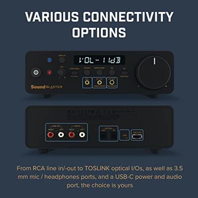 CREATIVE Sound Blaster X5 Hi-res 32bit/384kHz Externe USB DAC met volledig gebalanceerde Xamp Hoofdtelefoon Bi-amp, Bluetooth Ontvanger, RCA in/-out, TOSLINK Optische in/-out, Microfoon, Headset-in