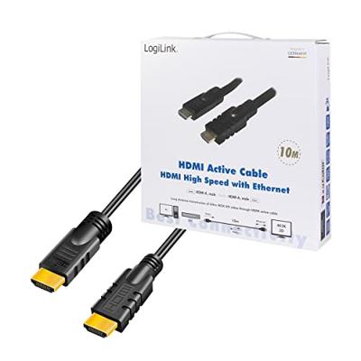 LogiLink CHA0010 HDMI kabel 10 m HDMI Type A (Standaard) Zwart