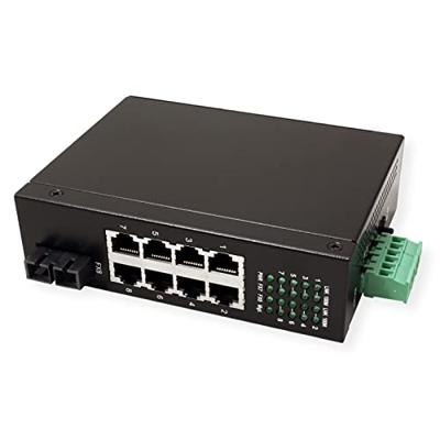 ROLINE industriële switch 7x RJ-45, 1x SC, unmanaged