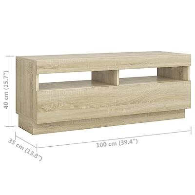 Tv-meubel met LED-verlichting 100x35x40 cm sonoma eikenkleurig