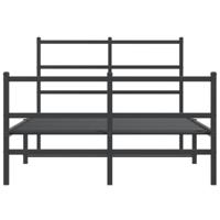 Bedframe met hoofd- en voeteneindemetaal zwart 120x200 cm - thumbnail