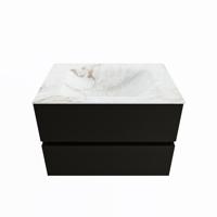 MONDIAZ VICA-DLUX 70cm badmeubel onderkast Urban 2 lades. Inbouw wastafel CLOUD midden zonder kraangat, kleur Frappe. - thumbnail