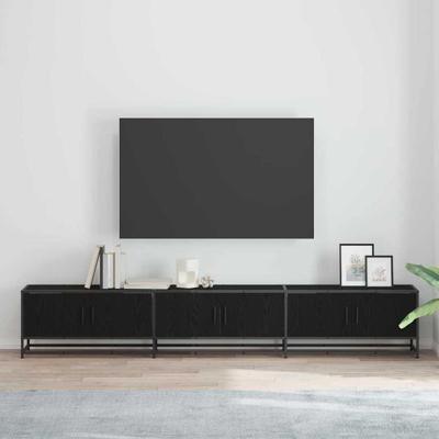 TV-kast Zwart eiken 240 x 35 x 41 cm Bewerkt hout