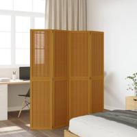 Kamerscherm met 4 panelen massief paulowniahout bruin - thumbnail