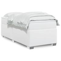 Boxspring met matras kunstleer wit 90x190 cm - thumbnail