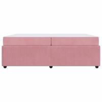 Bedframe met matras met matras Roze 200 x 200 cm Fluweel - thumbnail