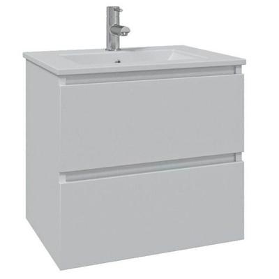 Saniclass Chaci Badkamermeubelset - 60x46x55cm - keramische wastafel wit - 1 wasbak - 1 kraangat - 2 lades - mat wit SW1212762/SW733780