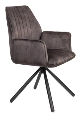 ZILT Eetkamerstoel 'Nolberto' Velvet, kleur Bruin