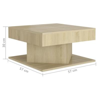 VidaXL Salontafel 57x57x30 cm bewerkt hout sonoma eikenkleurig