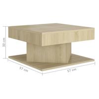 VidaXL Salontafel 57x57x30 cm bewerkt hout sonoma eikenkleurig - thumbnail
