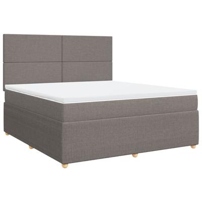 Boxspring met matras stof taupe 180x200 cm