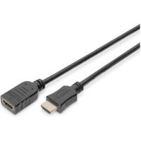 Digitus AK-330201-050-S HDMI-kabel HDMI Verlengkabel HDMI-A-stekker, HDMI-A-bus 5.00 m Zwart Rond, Vergulde steekcontacten, Afgeschermd (dubbel) - thumbnail