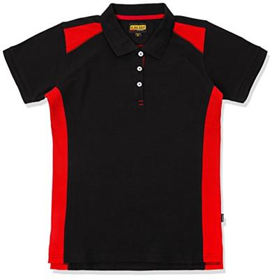 Blåkläder Dames poloshirt piqué 33901050 | Zwart/Rood | Maat XXL - 7330509479612