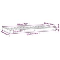Bedframe zonder matras massief grenenhout 90x200 cm - thumbnail