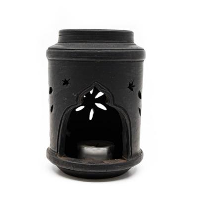 Terracotta Aromabrander Recht Zwart (14 cm)