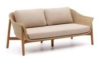 Kave Home 2-zits Tuinbank 'Galea' Teakhout en rattan - thumbnail