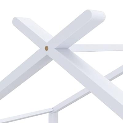 Kinderbedframe massief grenenhout wit 70x140 cm